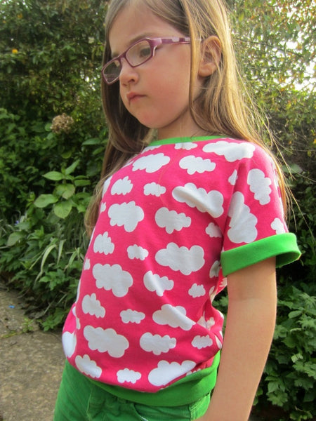 Dolman t-shirt unisex pattern 18m/2T, 3T/4T, 5Y/6Y, 7Y/8Y - PDF