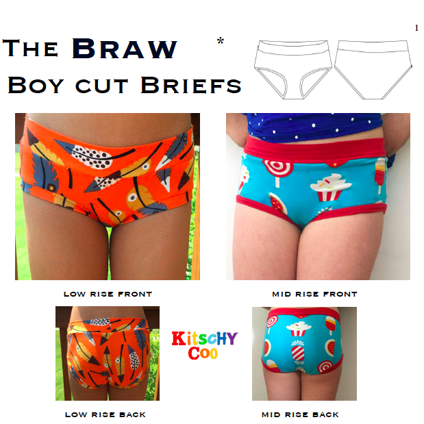 The Braw Boy Cut Briefs sewing pattern (for girls)- PDF